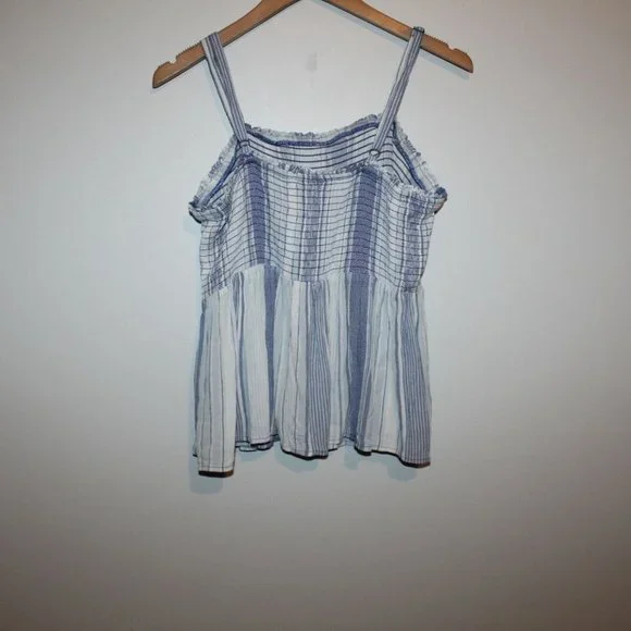 Torrid Blue Striped Gauze Smocked Cami Blue Top Women's Plus Size 1 1X H12385 - Picture 8 of 11